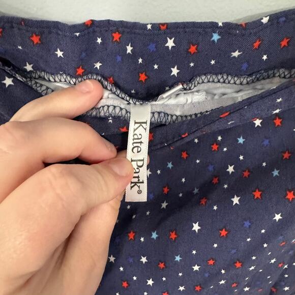 Kate Park Red White & Blue Star Spangled Mini Skirt Plus Size 2X w/ Pockets - Picture 4 of 7